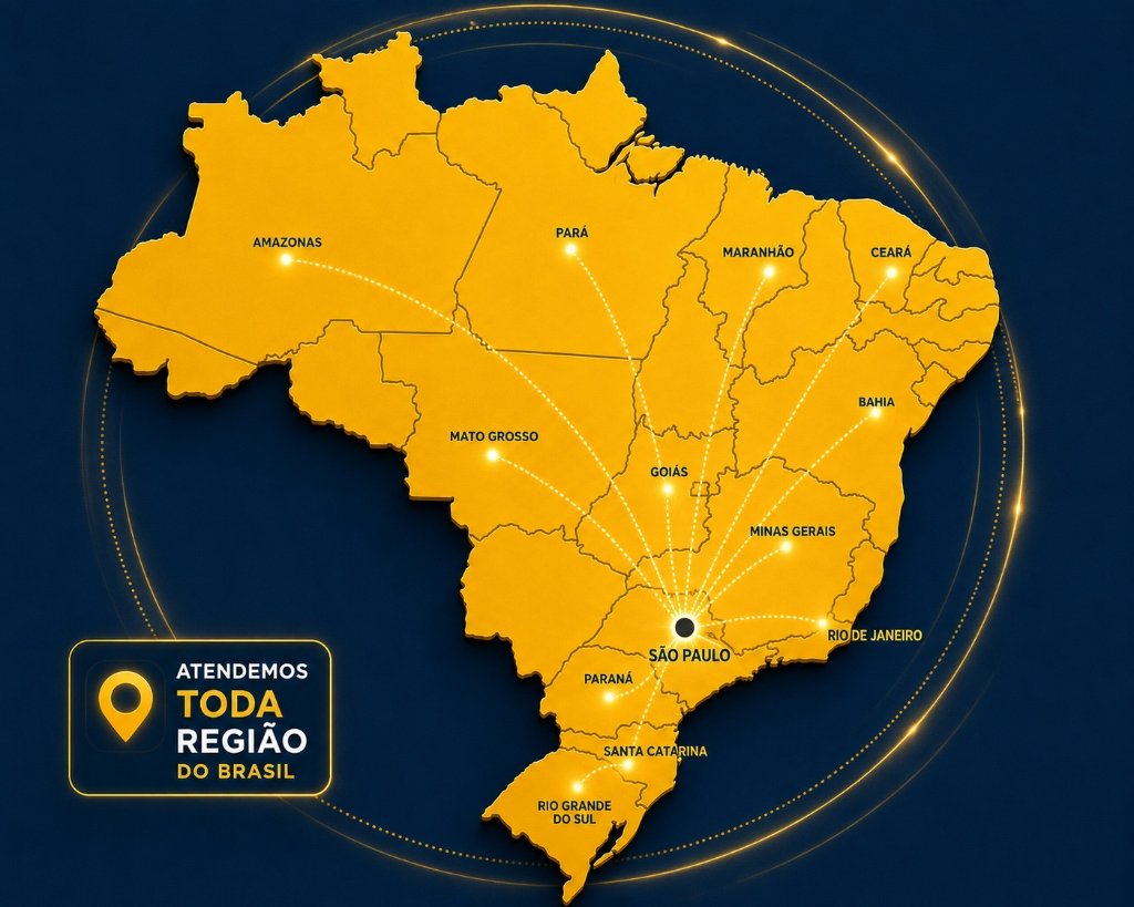 Mapa de atendimento nacional da Axion Engenharia